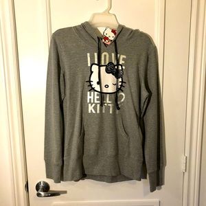 HELLO KITTY Hoodie by Sanrio, Grey, Women’s Size L